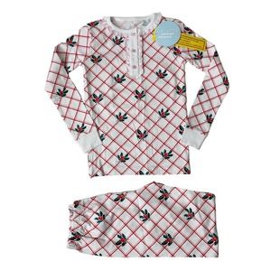 NWT Little English Size 7 Holly Printed 2-Piece Pajamas